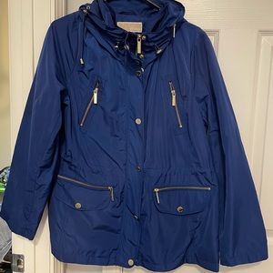 Michael Kors Blue Anorak Rain Jacket